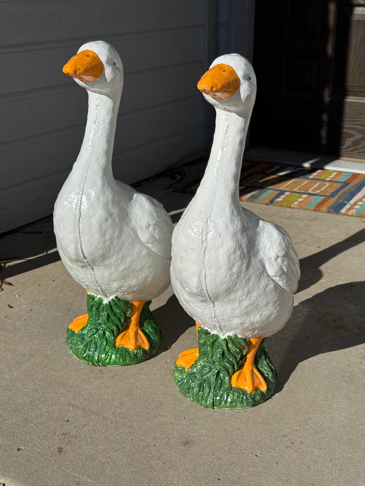 Concrete Porch Goose Statue